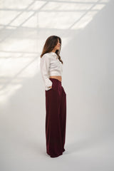 Maroon Casual Loose Pants