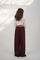 Maroon Casual Loose Pants