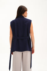 Navy Blue Long Vest