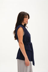 Navy Blue Long Vest