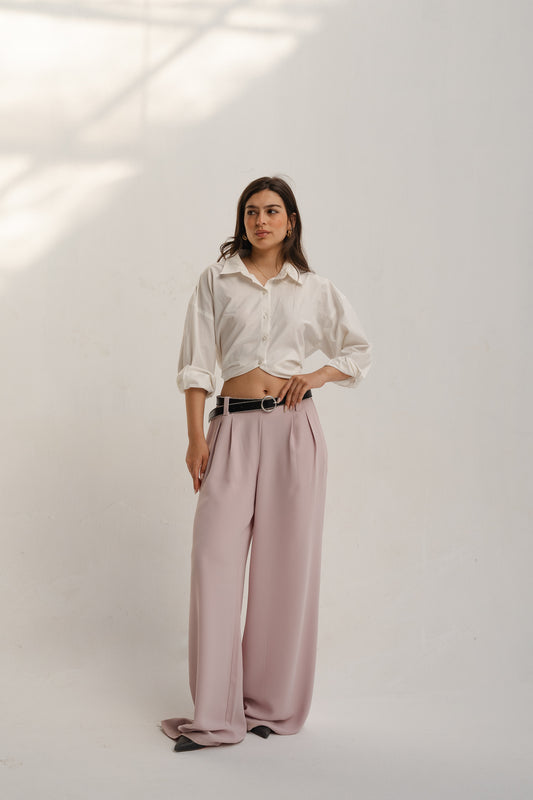 Pink Casual Loose Pants