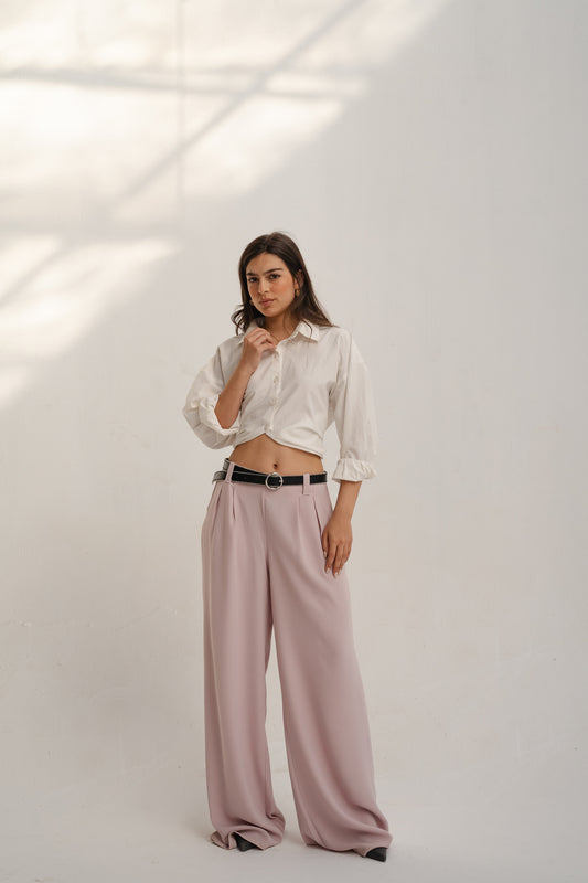 Pink Casual Loose Pants