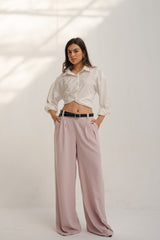 Pink Casual Loose Pants