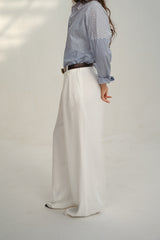 White Casual Loose Pants
