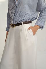 White Casual Loose Pants
