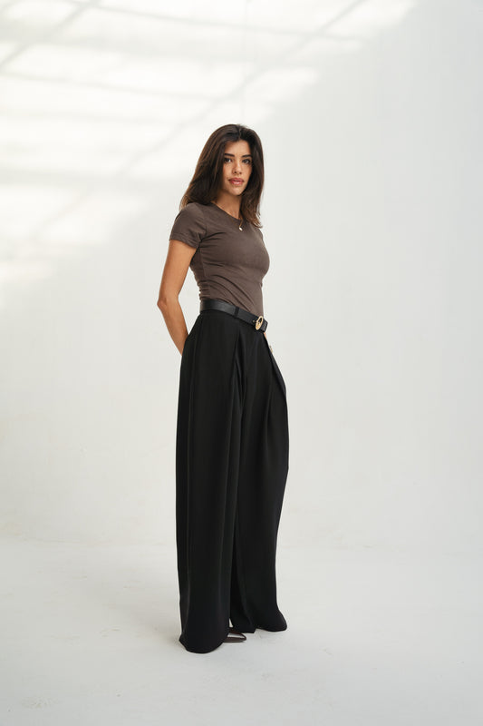 Black Pleated Pants
