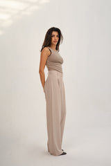 Light Beige Straight Pants