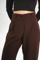 Dark Brown Straight Pants