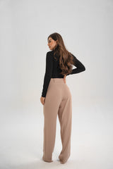 Beige Straight Pants