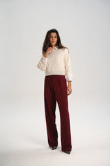 Burgundy Straight Pants