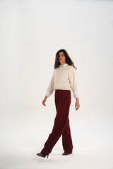 Burgundy Straight Pants