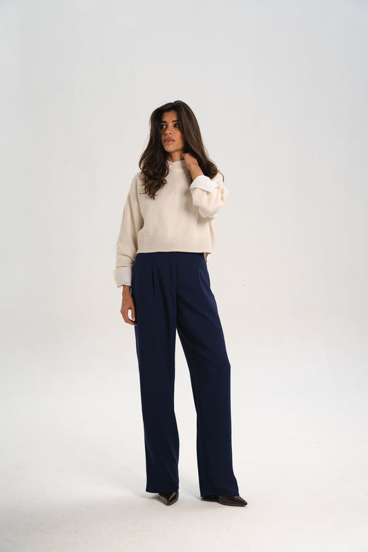 Navy Blue Straight Pants