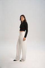 White Straight Pants