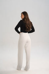 White Straight Pants