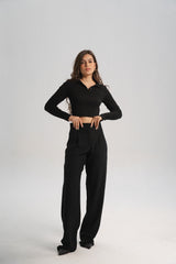 Black Straight Pants