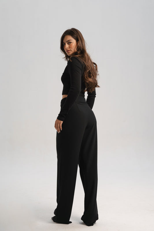 Black Straight Pants