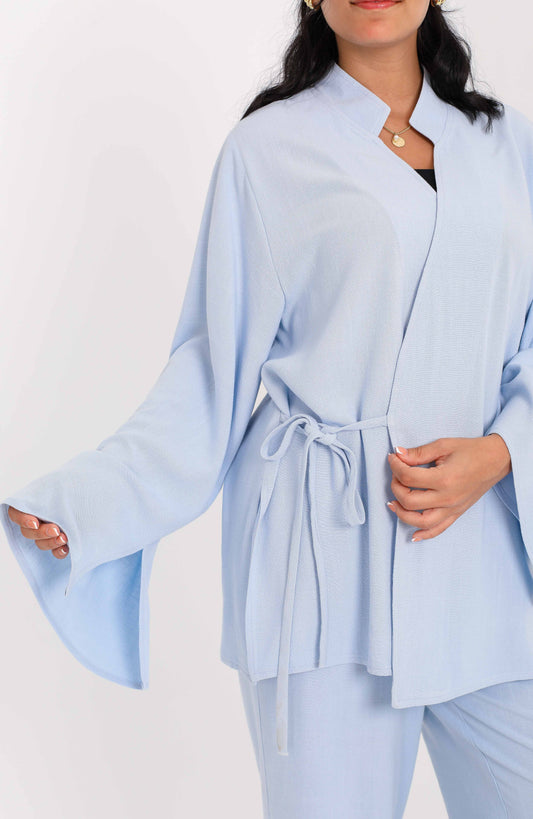 Linen Blouse – Baby Blue