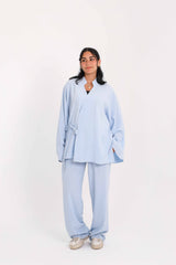 Linen Blouse – Baby Blue