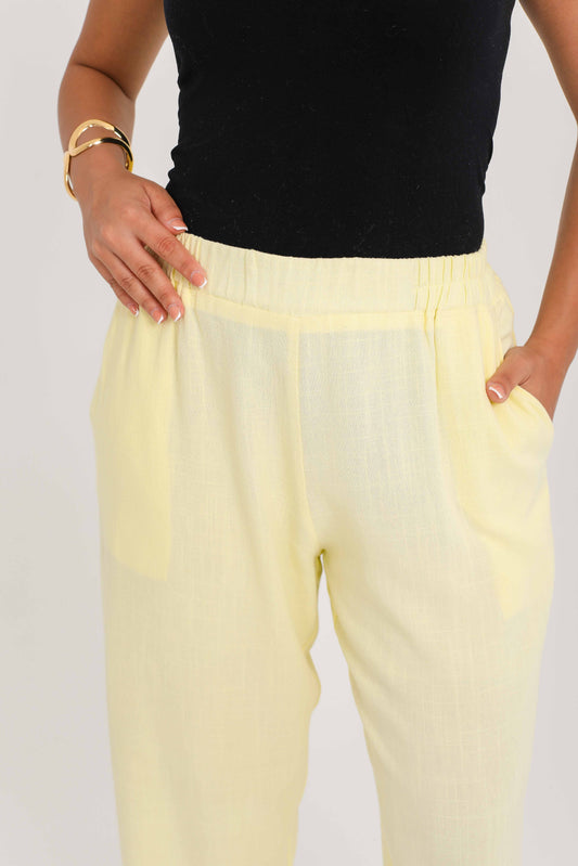 Linen pants – Yellow