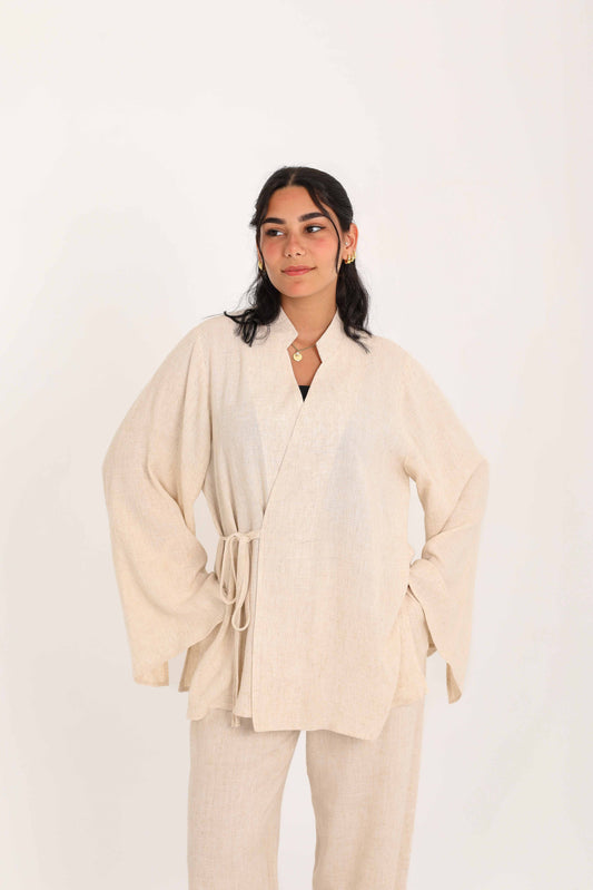 Linen Blouse – Beige