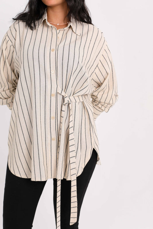 Striped Shirt - Beige