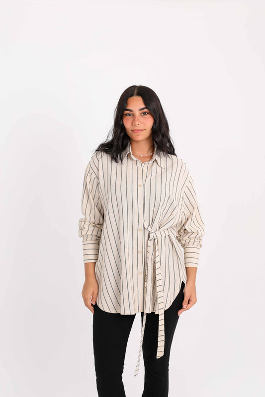 Striped Shirt - Beige