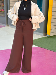 Brown Wide Leg Sweatpants