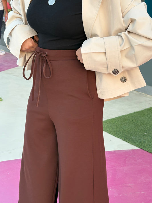Brown Wide Leg Sweatpants