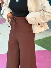 Brown Wide Leg Sweatpants