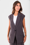 Gray Long Vest
