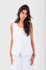White Short Vest