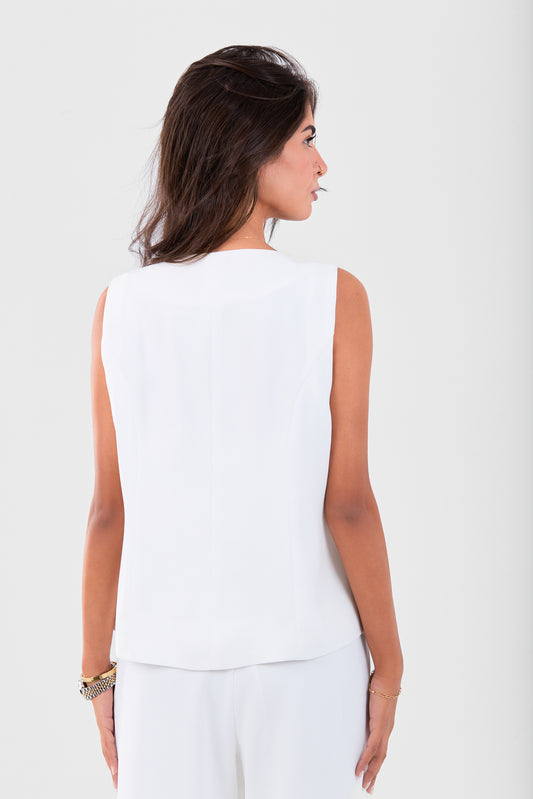 White Short Vest