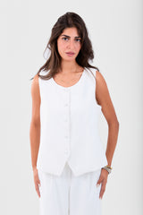 White Short Vest