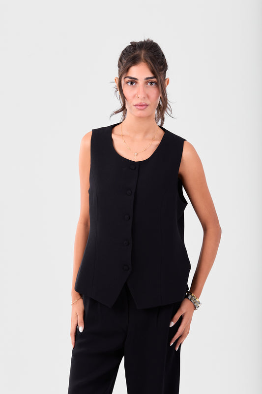 Black Short Vest