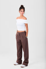Brown Striped Pants