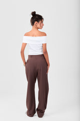 Brown Striped Pants