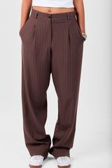 Brown Striped Pants