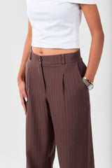 Brown Striped Pants