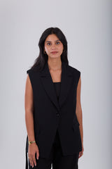 Black Long Vest