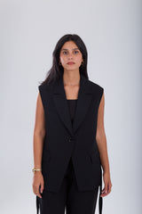 Black Long Vest