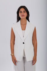 White Long Vest