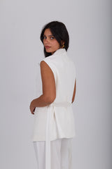White Long Vest