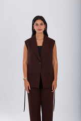 Brown Long Vest