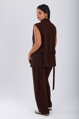 Brown Long Vest