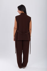 Brown Long Vest